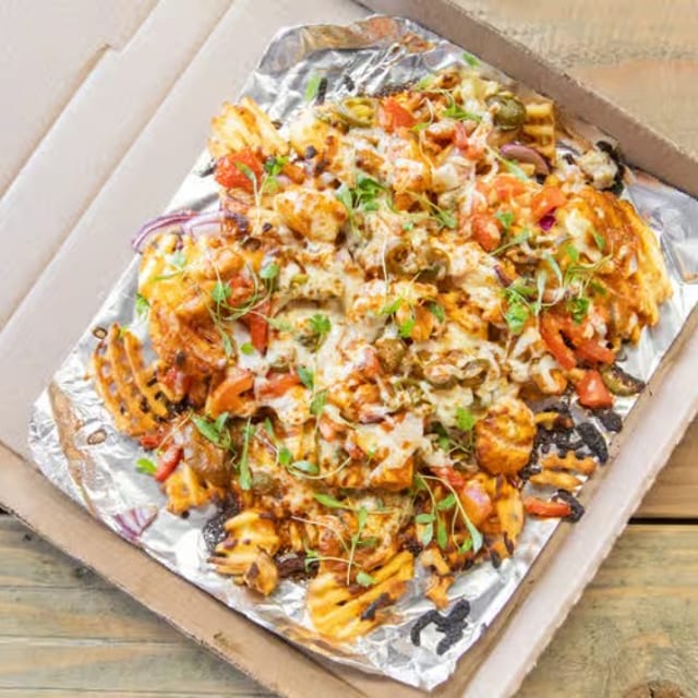 Loaded Butter Chicken Fries.